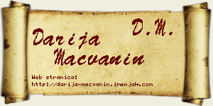 Darija Mačvanin vizit kartica